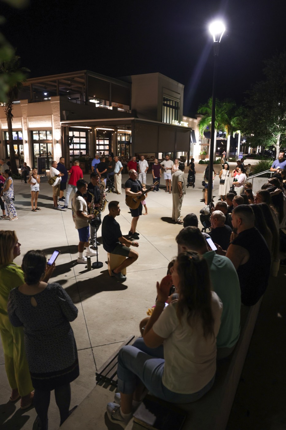 The crowd at the Sunday evening outreach after dark